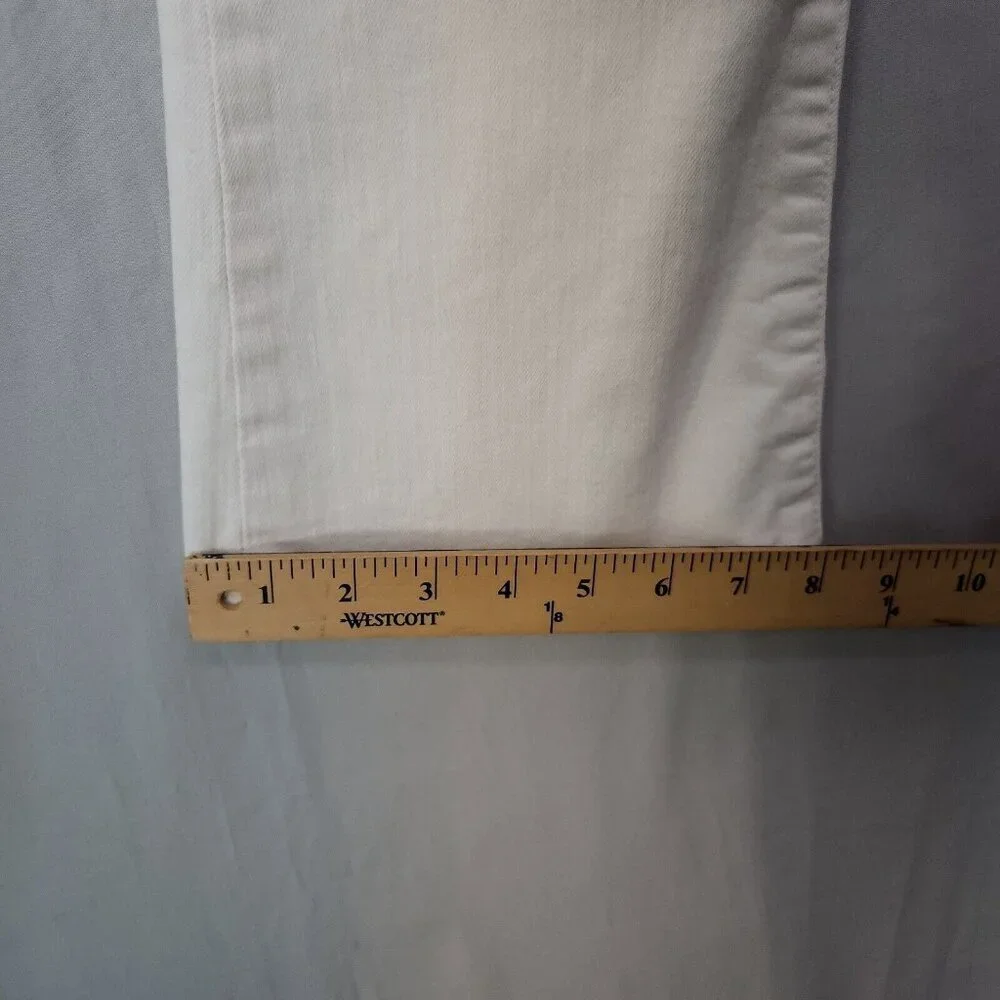 Pilcro Anthropologie Superscript Flared Jeans Women's Size 26 White 23" Inseam - Picture 10 of 15